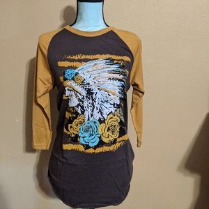 3/4 Sleeve Mustard Chief head shirt